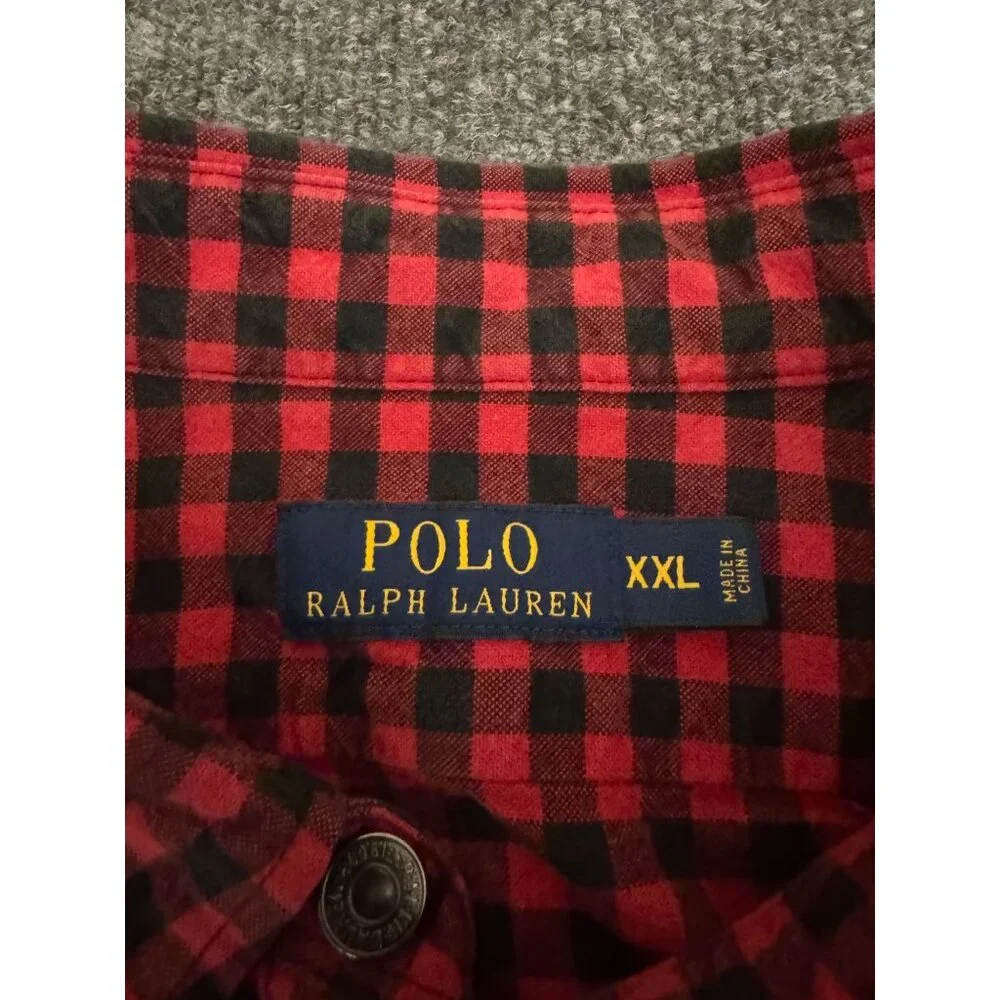 Polo Ralph Lauren Buffalo Plaid Button Down Shirt Men's Large‎ Western Preppy